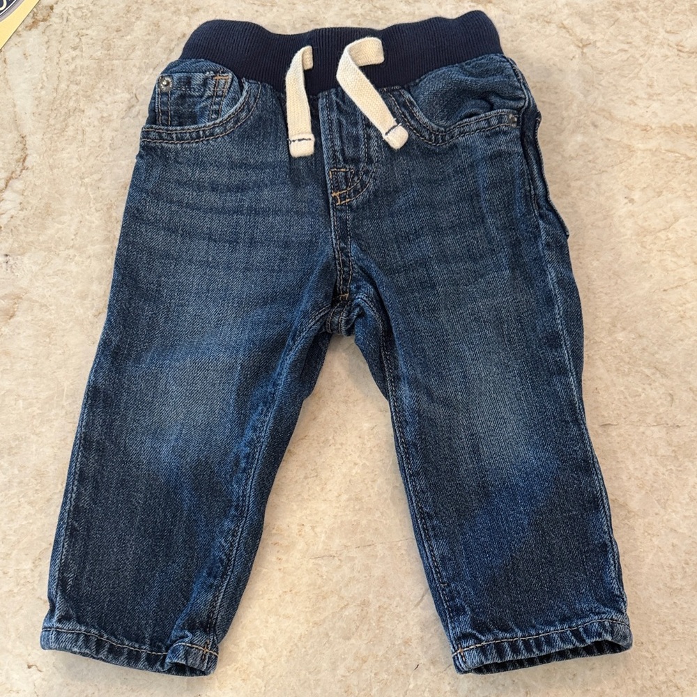 Baby Gap  Dark Blue Knit-Waist Denim Jeans